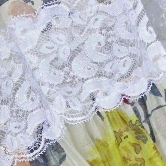 SEE BY CHLOÉ Lace Trimmed Flora Voile Midi Skirt Size 2 NWT $405 - Picture 6 of 16